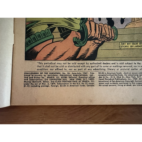 DC Comics, Challengers of the Unknown , #56 / .12 issues 1967 FAIR/GOOD VINTAGE - Picture 5 of 8